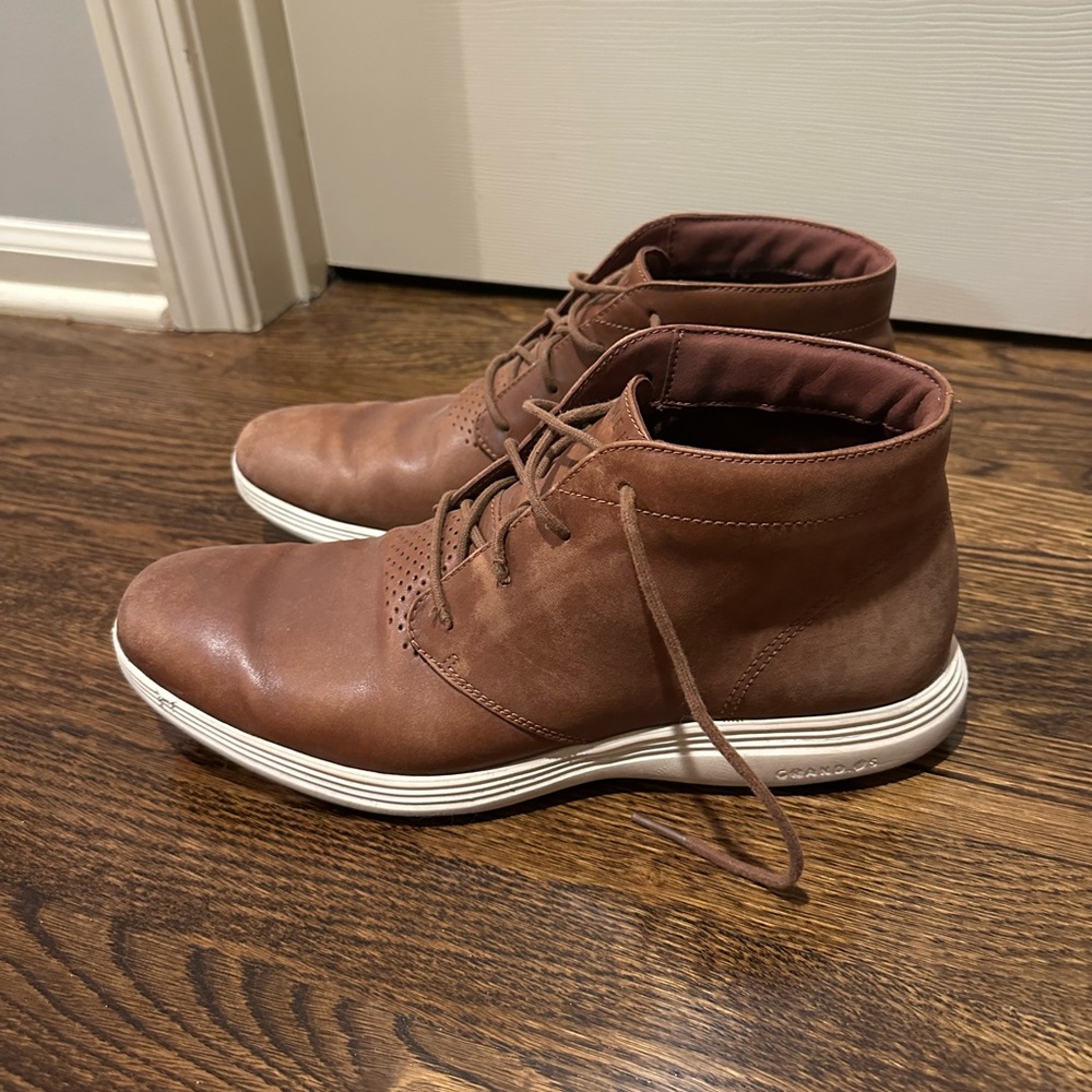 Cole Haan Tan Leather Chukka Boots - Picture 3 of 4